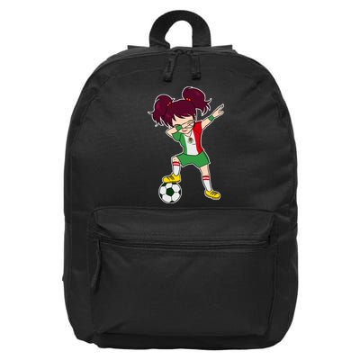Mexican Dabbing Soccer Gril Mexico 16 in Basic Backpack