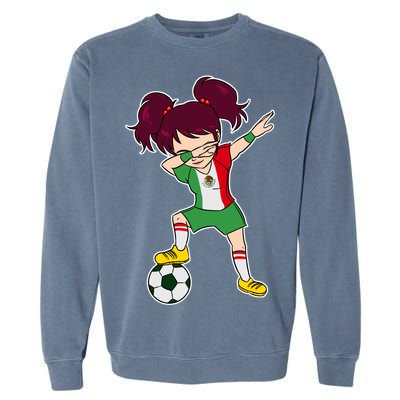 Mexican Dabbing Soccer Gril Mexico Garment-Dyed Sweatshirt