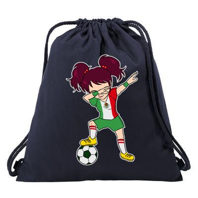 Mexican Dabbing Soccer Gril Mexico Drawstring Bag