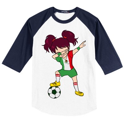 Mexican Dabbing Soccer Gril Mexico Baseball Sleeve Shirt