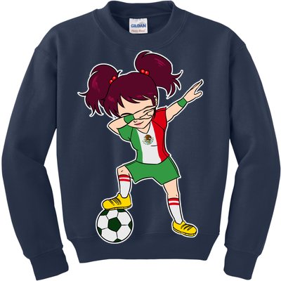 Mexican Dabbing Soccer Gril Mexico Kids Sweatshirt