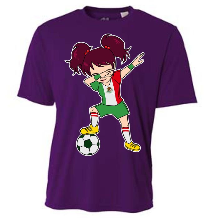 Mexican Dabbing Soccer Gril Mexico Cooling Performance Crew T-Shirt