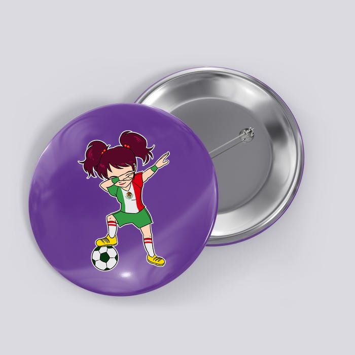 Mexican Dabbing Soccer Gril Mexico Button