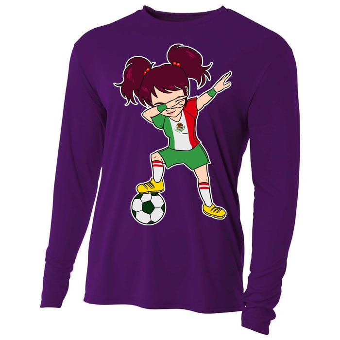 Mexican Dabbing Soccer Gril Mexico Cooling Performance Long Sleeve Crew