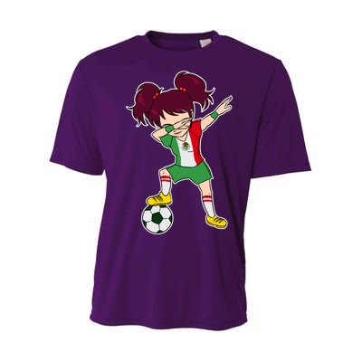 Mexican Dabbing Soccer Gril Mexico Youth Performance Sprint T-Shirt