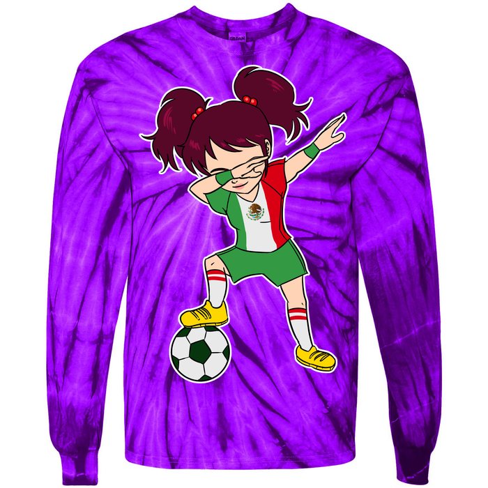 Mexican Dabbing Soccer Gril Mexico Tie-Dye Long Sleeve Shirt