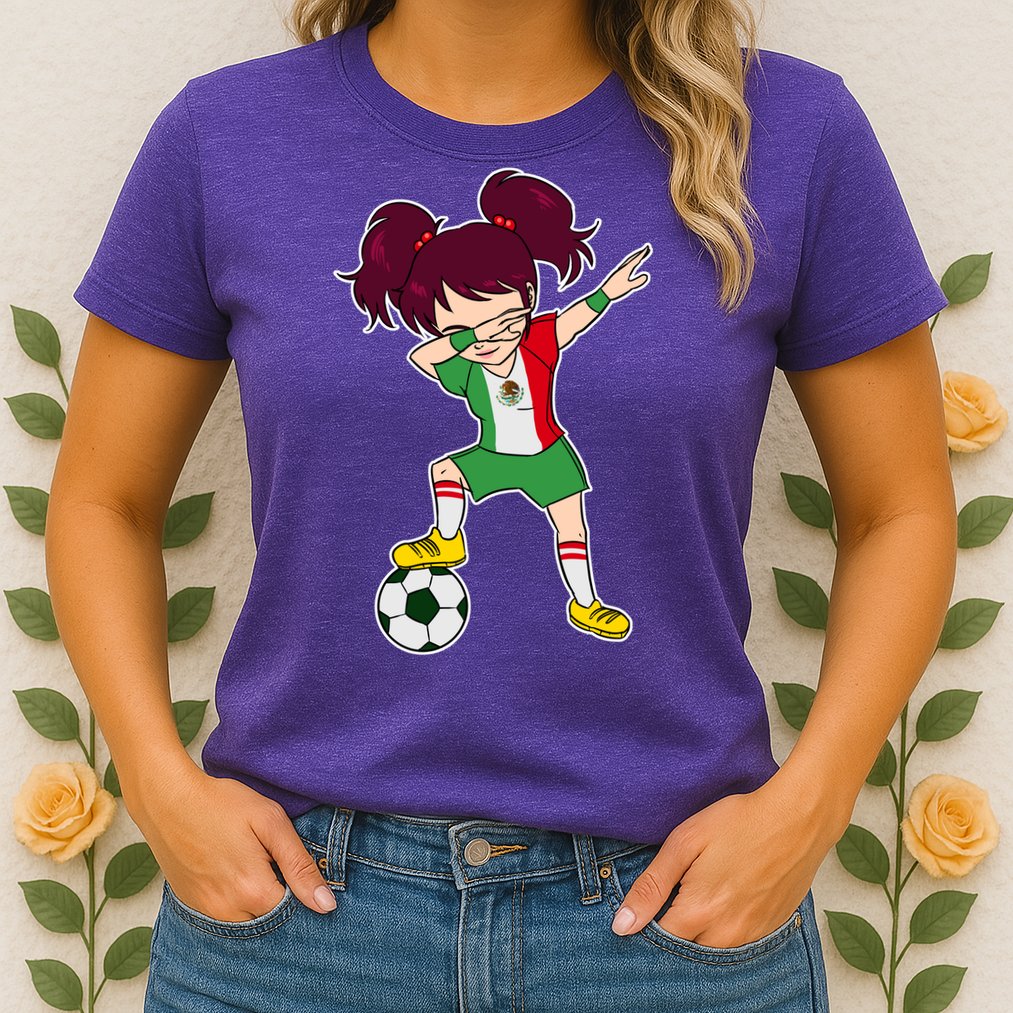 Mexican Dabbing Soccer Gril Mexico Womens T-Shirt