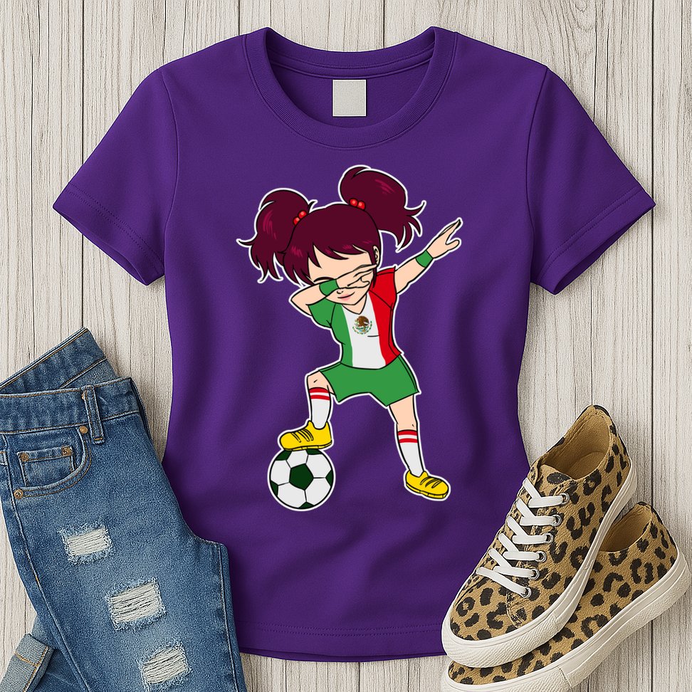Mexican Dabbing Soccer Gril Mexico Womens T-Shirt