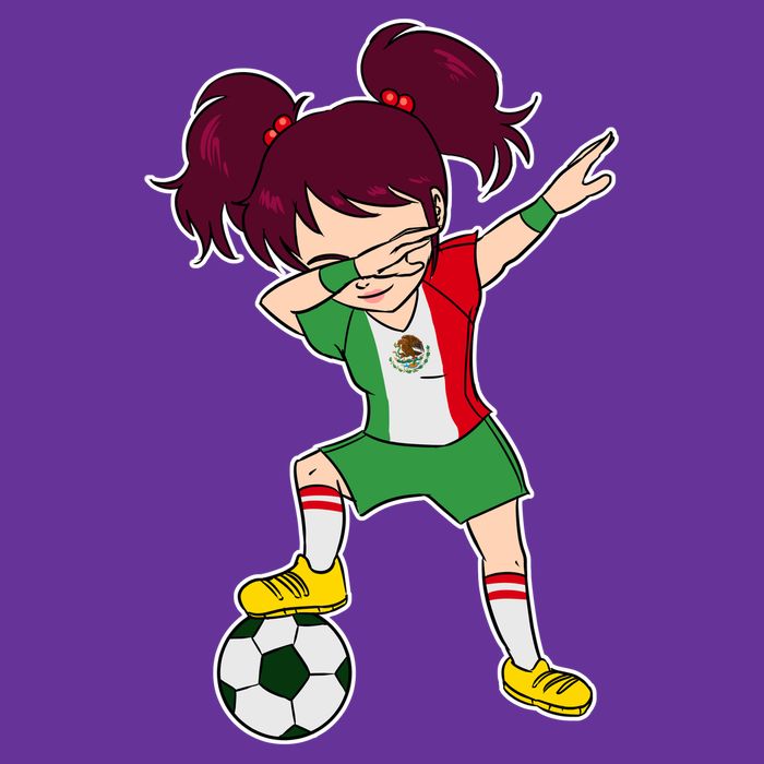 Mexican Dabbing Soccer Gril Mexico Women's V-Neck T-Shirt