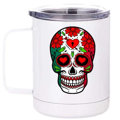 Mexican Sugar Skull 12 oz Stainless Steel Tumbler Cup