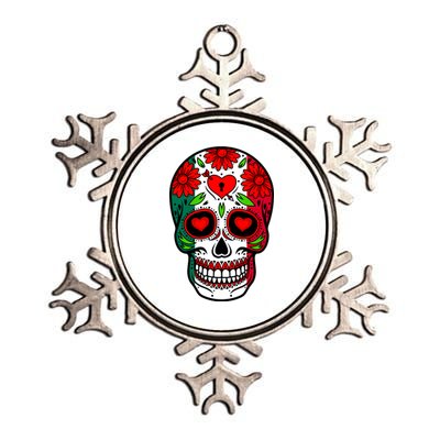 Mexican Sugar Skull Metallic Star Ornament