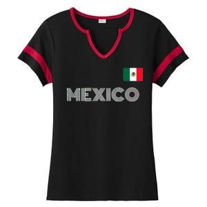 Mexico Country Flag Logo Ladies Halftime Notch Neck Tee