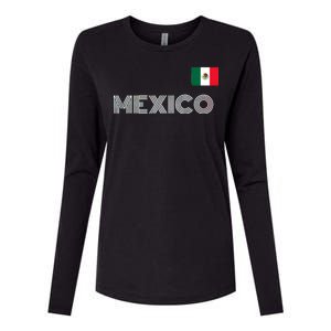 Mexico Country Flag Logo Womens Cotton Relaxed Long Sleeve T-Shirt