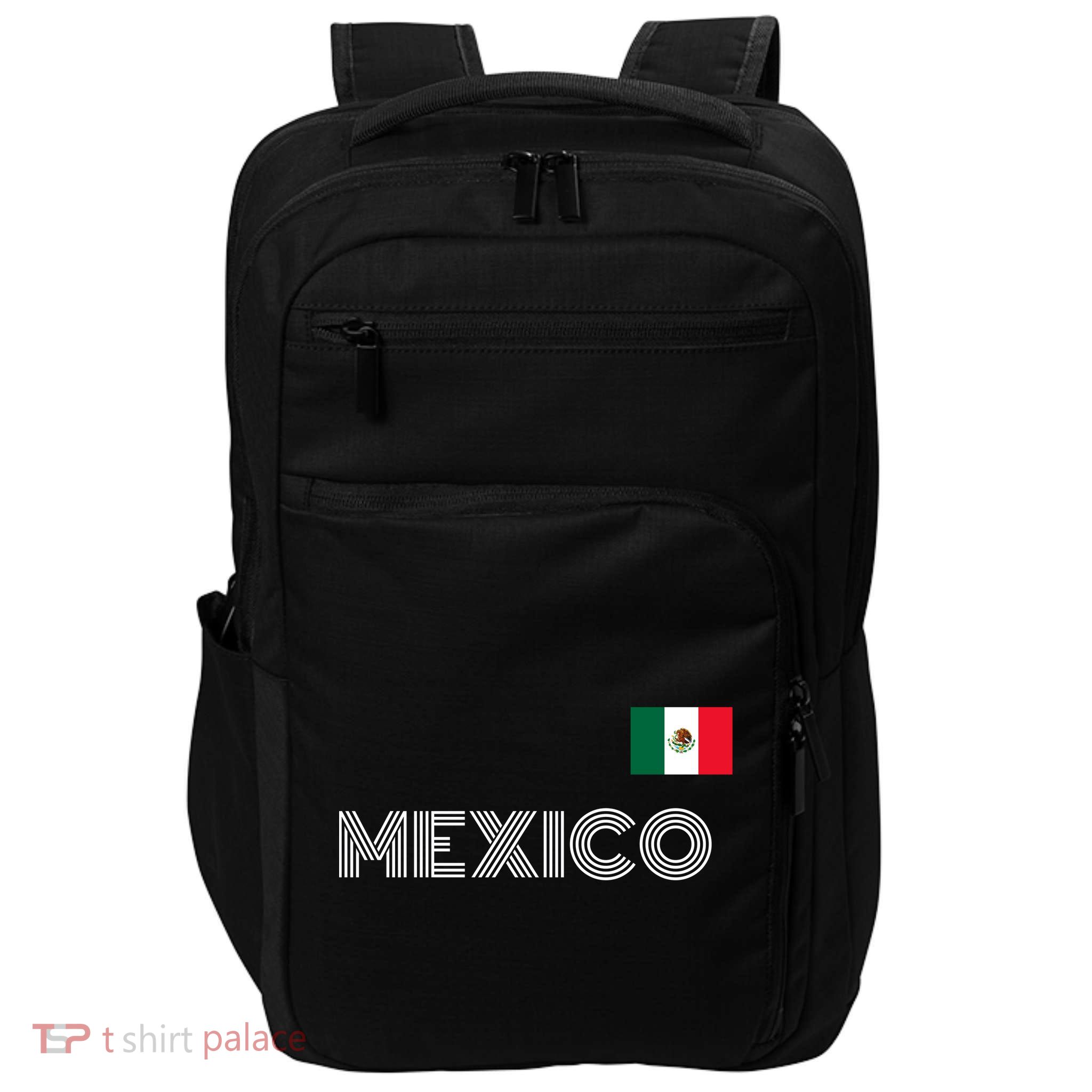 Mexico Country Flag Logo Impact Tech Backpack