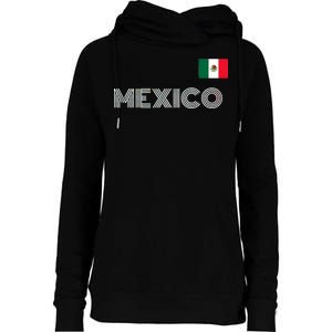 Mexico Country Flag Logo Womens Funnel Neck Pullover Hood