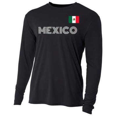 Mexico Country Flag Logo Cooling Performance Long Sleeve Crew