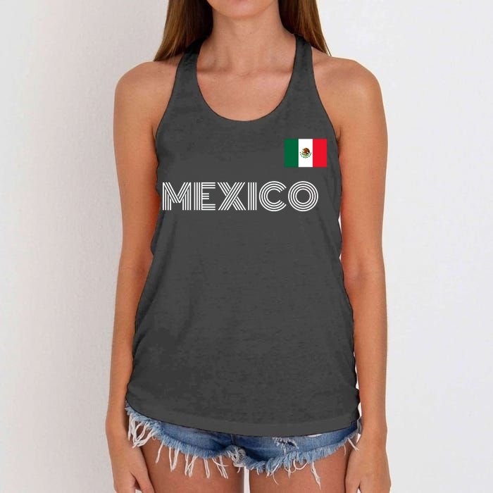 Mexico Country Flag Logo Women's Knotted Racerback Tank