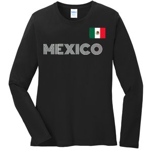 Mexico Country Flag Logo Ladies Long Sleeve Shirt