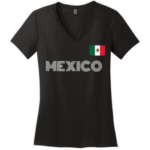 Mexico Country Flag Logo Women's V-Neck T-Shirt