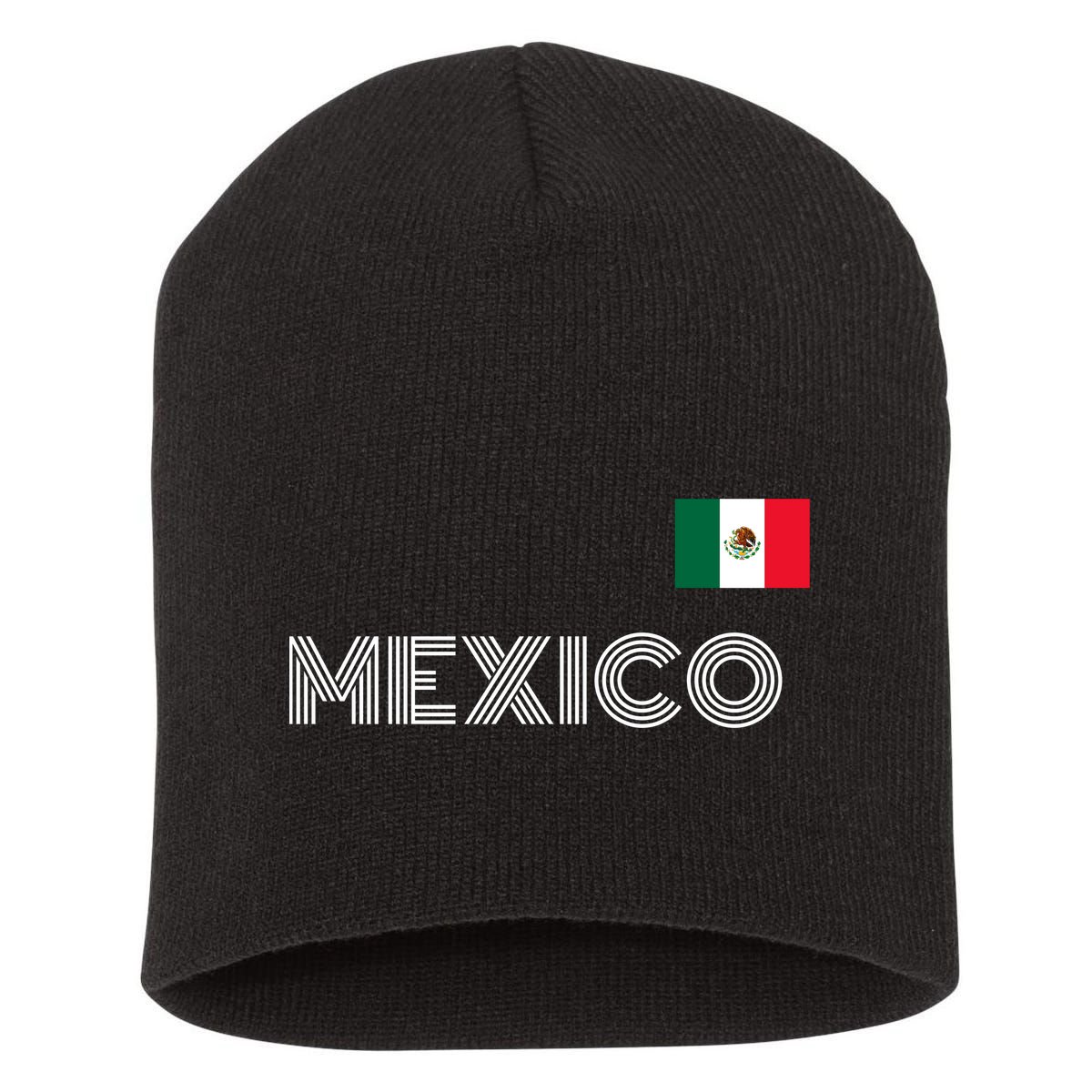 Mexico Country Flag Logo Short Acrylic Beanie