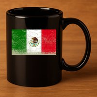 Mexico Flag Grunge 11oz C Handle Ceramic Mug