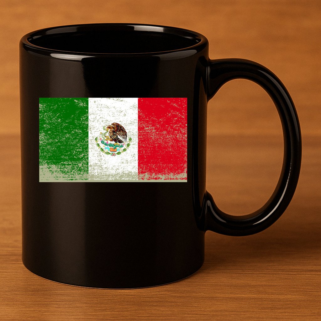 Mexico Flag Grunge 11oz C Handle Ceramic Mug