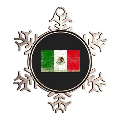 Mexico Flag Grunge Metallic Star Ornament