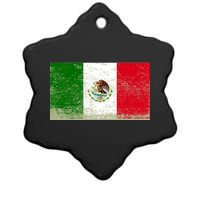 Mexico Flag Grunge Ceramic Star Ornament