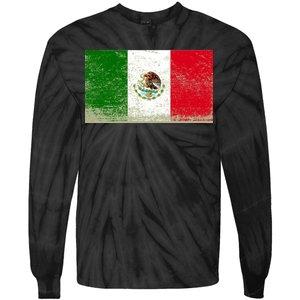 Mexico Flag Grunge Tie-Dye Long Sleeve Shirt