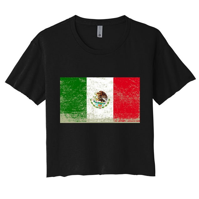 Mexico Flag Grunge Crop Top