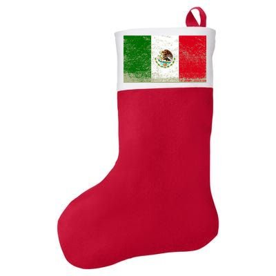 Mexico Flag Grunge Felt Holiday Christmas Stocking