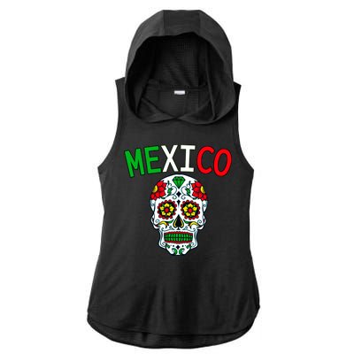 Mexico Skull Ladies PosiCharge Tri-Blend Wicking Draft Hoodie Tank