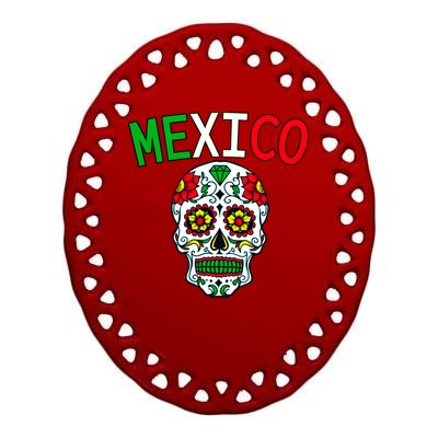 Mexico Skull Ceramic Oval Ornament