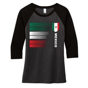 Mexico Soccer Jersey Women's Tri-Blend 3/4-Sleeve Raglan Shirt