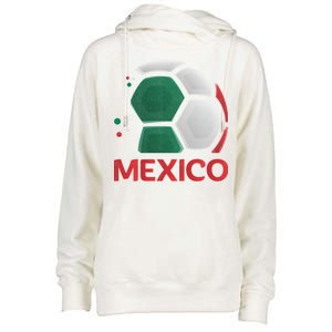 Mexico Soccer Jersey Logo Womens Funnel Neck Pullover Hood