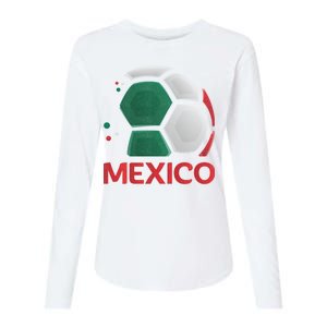 Mexico Soccer Jersey Logo Womens Cotton Relaxed Long Sleeve T-Shirt