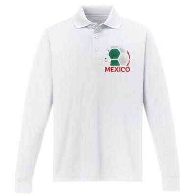 Mexico Soccer Jersey Logo Performance Long Sleeve Polo