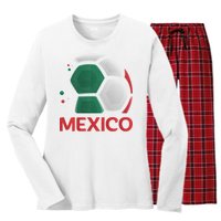 Mexico Soccer Jersey Logo Women's Long Sleeve Flannel Pajama Set 