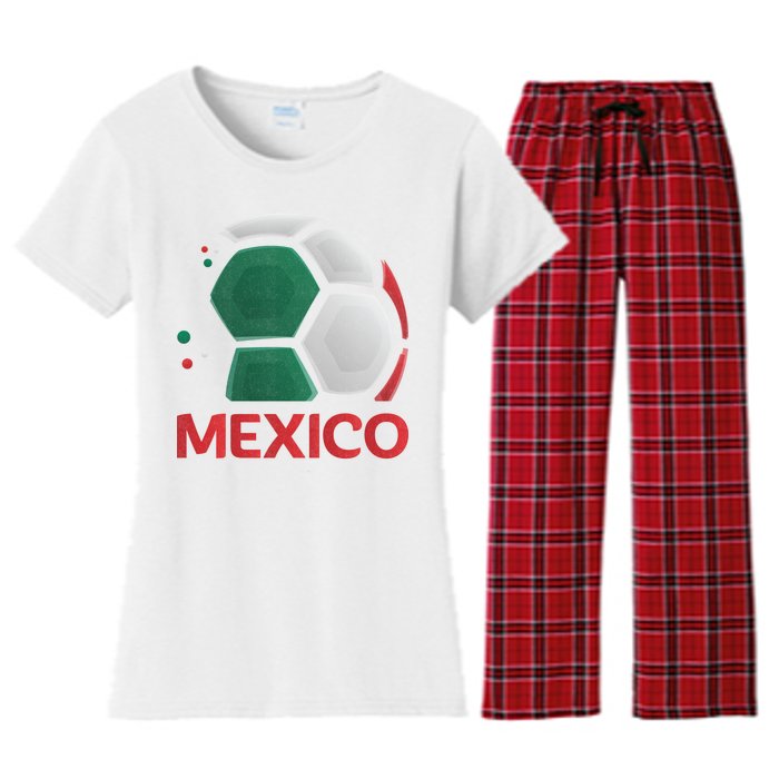 Mexico Soccer Jersey Logo Women's Flannel Pajama Set