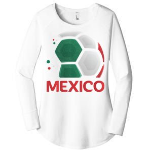 Mexico Soccer Jersey Logo Women's Perfect Tri Tunic Long Sleeve Shirt