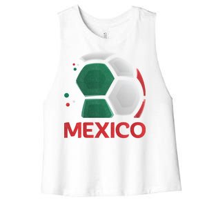 Mexico Soccer Jersey Logo Women's Racerback Cropped Tank