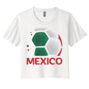 Mexico Soccer Jersey Logo Women's Crop Top Tee