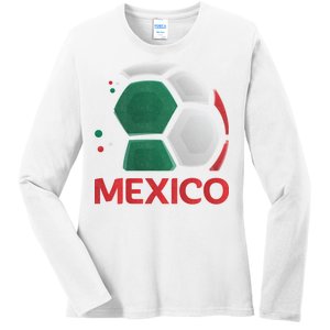 Mexico Soccer Jersey Logo Ladies Long Sleeve Shirt