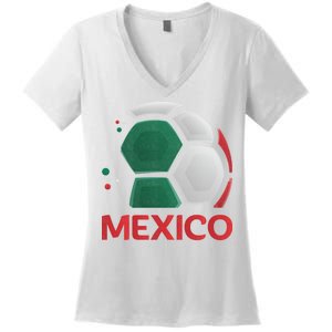 Mexico Soccer Jersey Logo Women's V-Neck T-Shirt