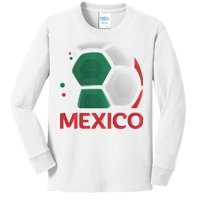 Mexico Soccer Jersey Logo Kids Long Sleeve Shirt