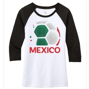 Mexico Soccer Jersey Logo Women's Tri-Blend 3/4-Sleeve Raglan Shirt