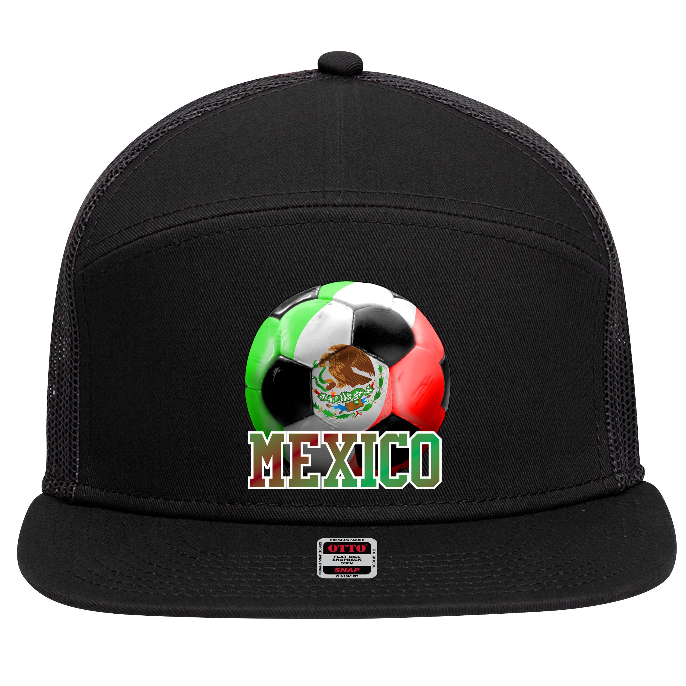 Mexico Soccer Logo 7 Panel Mesh Trucker Snapback Hat
