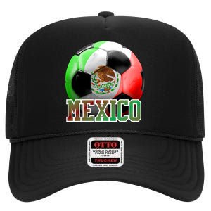 Mexico Soccer Logo High Crown Mesh Back Trucker Hat