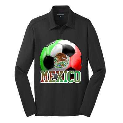 Mexico Soccer Logo Silk Touch Performance Long Sleeve Polo