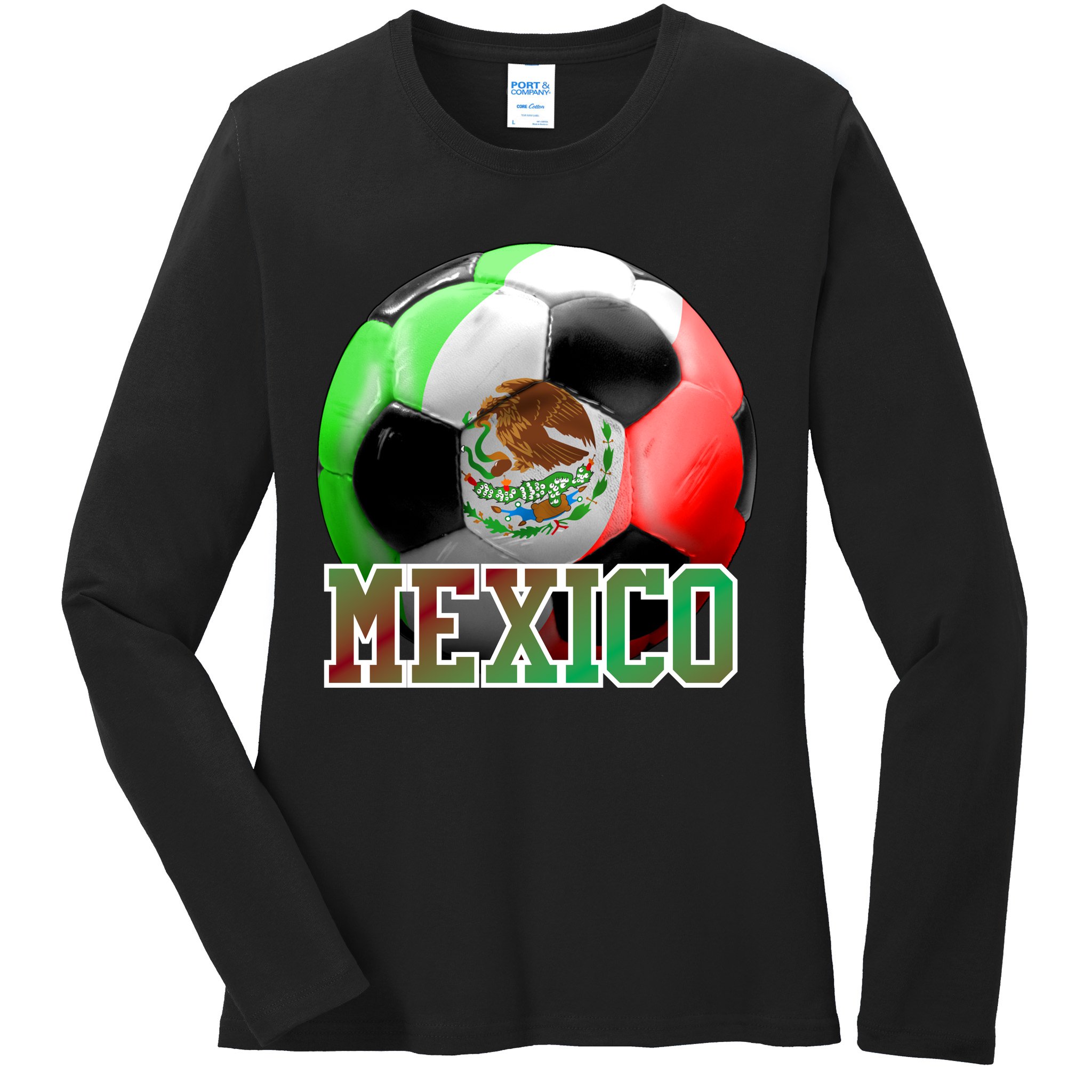 Mexico Soccer Logo Ladies Long Sleeve Shirt